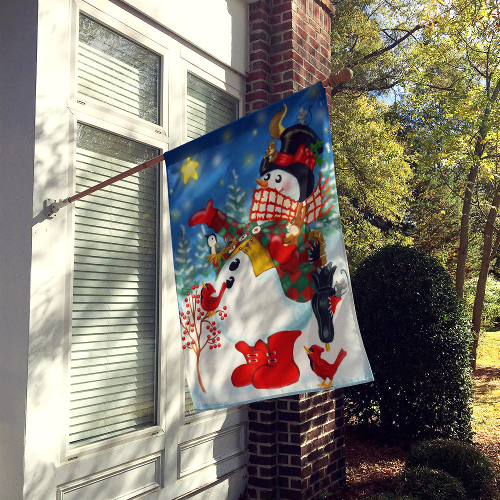 Snowman First Star I See Tonight House Flag 28x40 Porch Sleeve Pole Decorative Outside Yard Banner Artwork Wall Hanging, Polyester