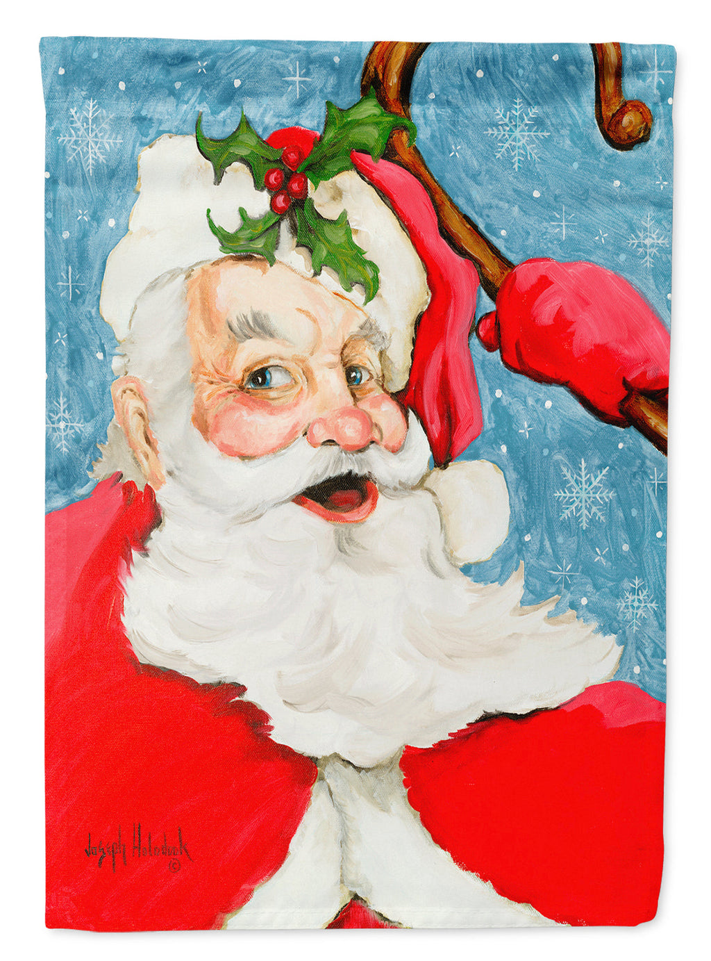 Santa Claus Old Father Christmas House Flag 28x40 Porch Sleeve Pole Decorative Outside Yard Banner Artwork Wall Hanging, Polyester