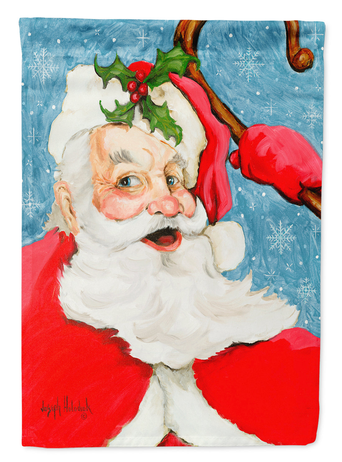 Santa Claus Old Father Christmas House Flag 28x40 Porch Sleeve Pole Decorative Outside Yard Banner Artwork Wall Hanging, Polyester