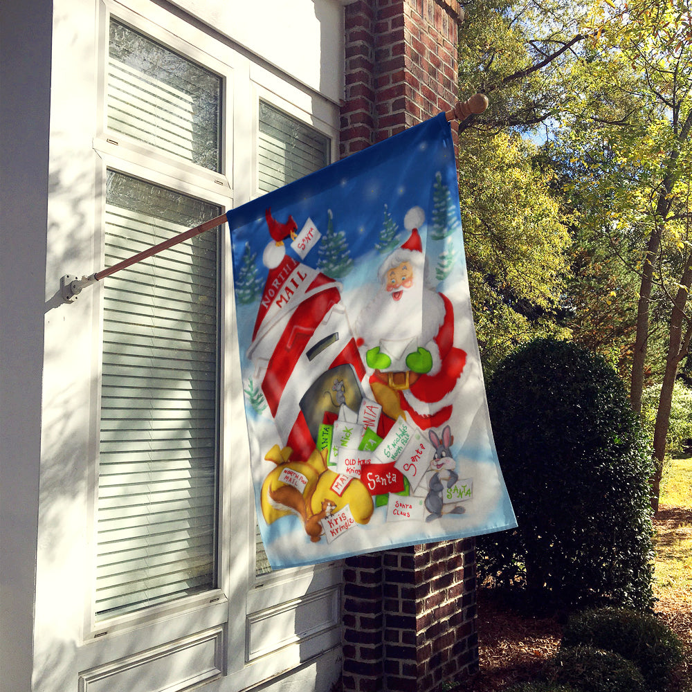 Santa Claus Mail Call House Flag 28x40 Porch Sleeve Pole Decorative Outside Yard Banner Artwork Wall Hanging, Polyester