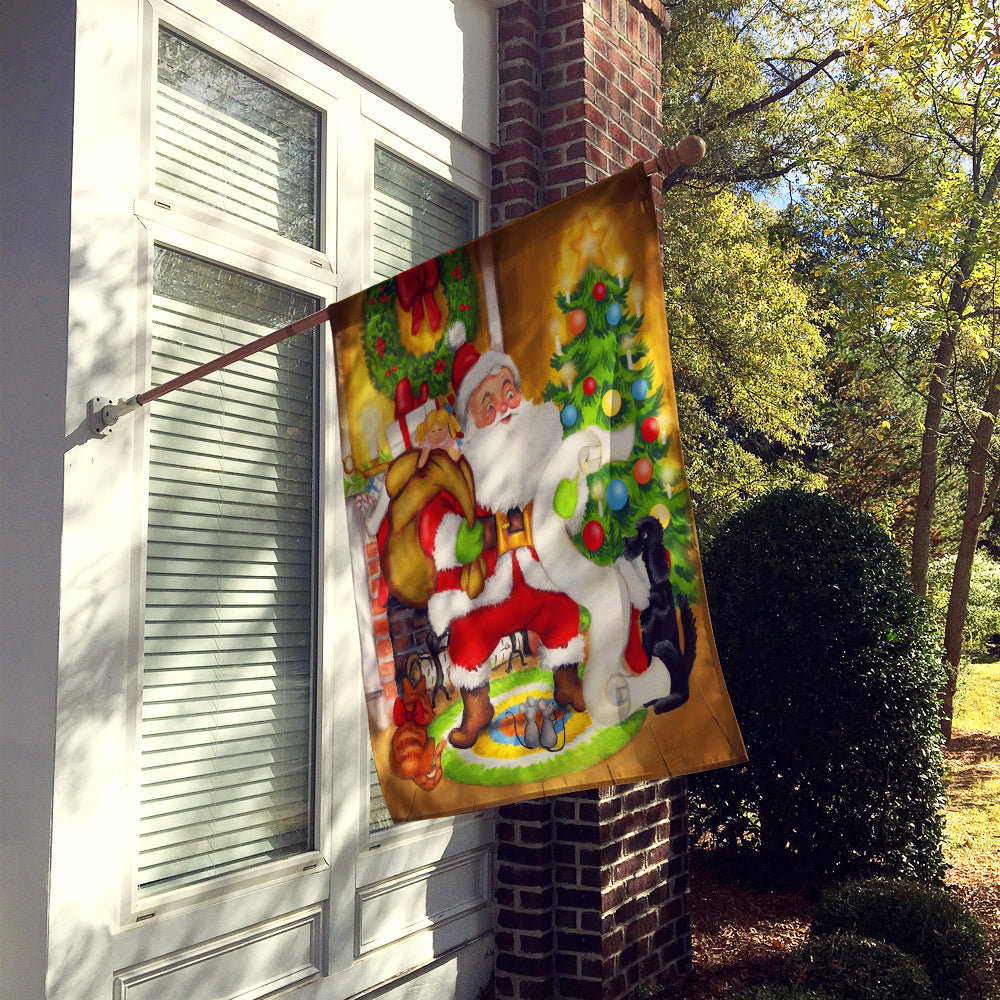 Santa Claus Let Me Check My List House Flag 28x40 Porch Sleeve Pole Decorative Outside Yard Banner Artwork Wall Hanging, Polyester