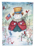 Snowman Just Keep Smilin' USA House Flag 28x40 Porch Sleeve Pole Decorative Outside Yard Banner Artwork Wall Hanging, Polyester