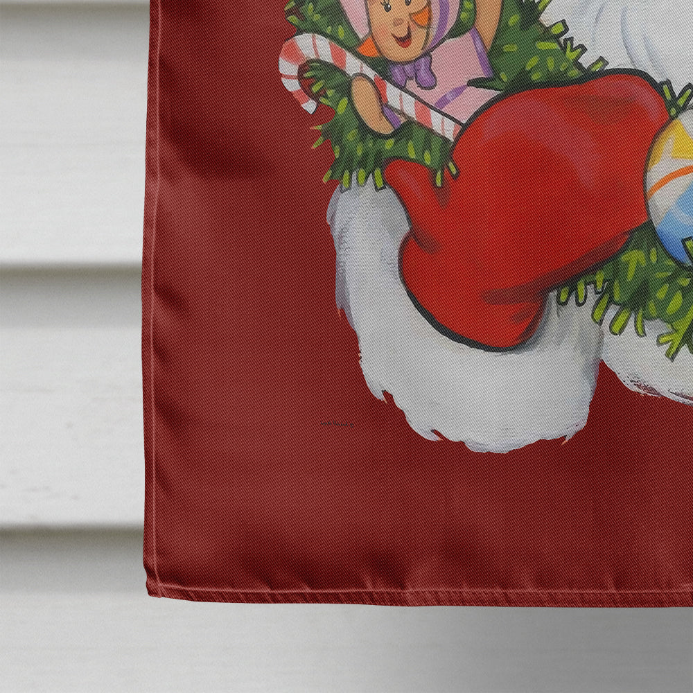 Santa Claus Wreath of Cheer House Flag 28x40 Porch Sleeve Pole Decorative Outside Yard Banner Artwork Wall Hanging, Polyester