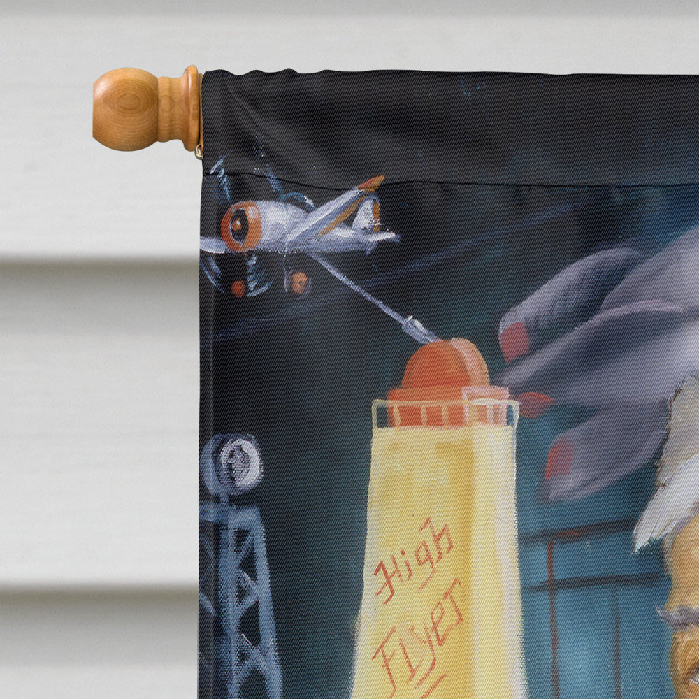 Santa Claus Tin Toy Time House Flag 28x40 Porch Sleeve Pole Decorative Outside Yard Banner Artwork Wall Hanging, Polyester