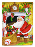 Santa Claus Stocking Stuffers House Flag 28x40 Porch Sleeve Pole Decorative Outside Yard Banner Artwork Wall Hanging, Polyester