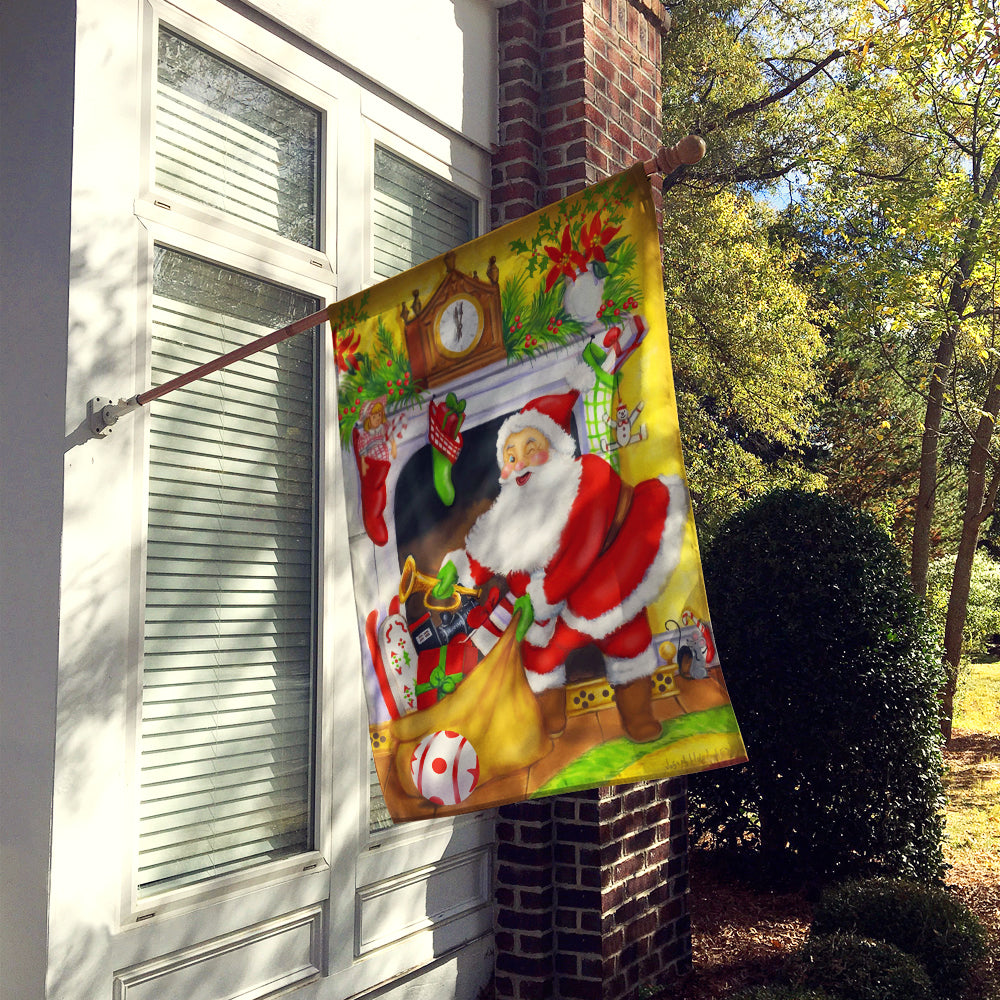 Santa Claus Stocking Stuffers House Flag 28x40 Porch Sleeve Pole Decorative Outside Yard Banner Artwork Wall Hanging, Polyester