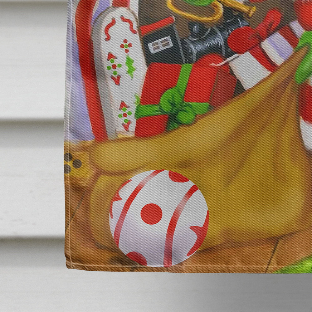 Santa Claus Stocking Stuffers House Flag 28x40 Porch Sleeve Pole Decorative Outside Yard Banner Artwork Wall Hanging, Polyester
