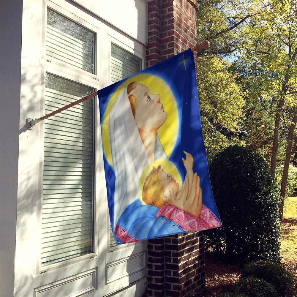 Jesus and Mary Star of Wonder Christmas House Flag 28x40 Porch Sleeve Pole Decorative Outside Yard Banner Artwork Wall Hanging, Polyester