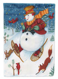 Snowman Snow Shooin House Flag 28x40 Porch Sleeve Pole Decorative Outside Yard Banner Artwork Wall Hanging, Polyester