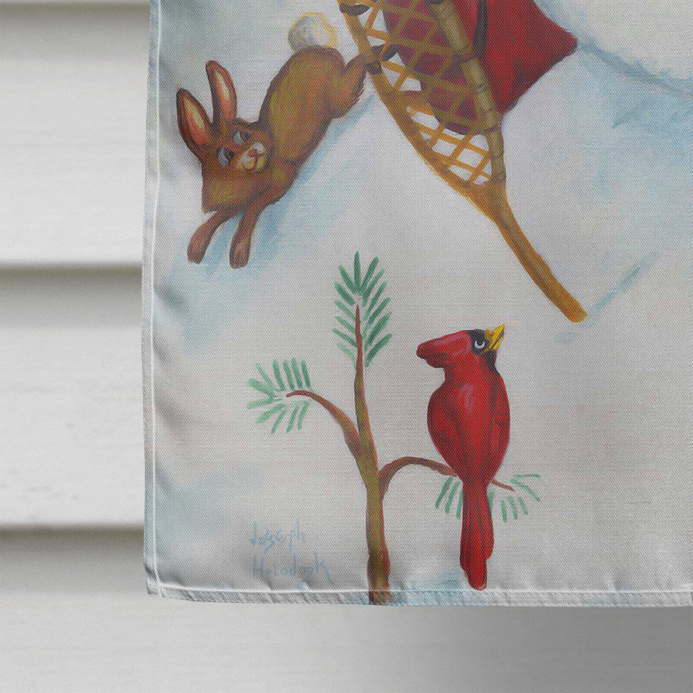 Snowman Snow Shooin House Flag 28x40 Porch Sleeve Pole Decorative Outside Yard Banner Artwork Wall Hanging, Polyester