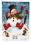 Snowman Snow Maker House Flag 28x40 Porch Sleeve Pole Decorative Outside Yard Banner Artwork Wall Hanging, Polyester