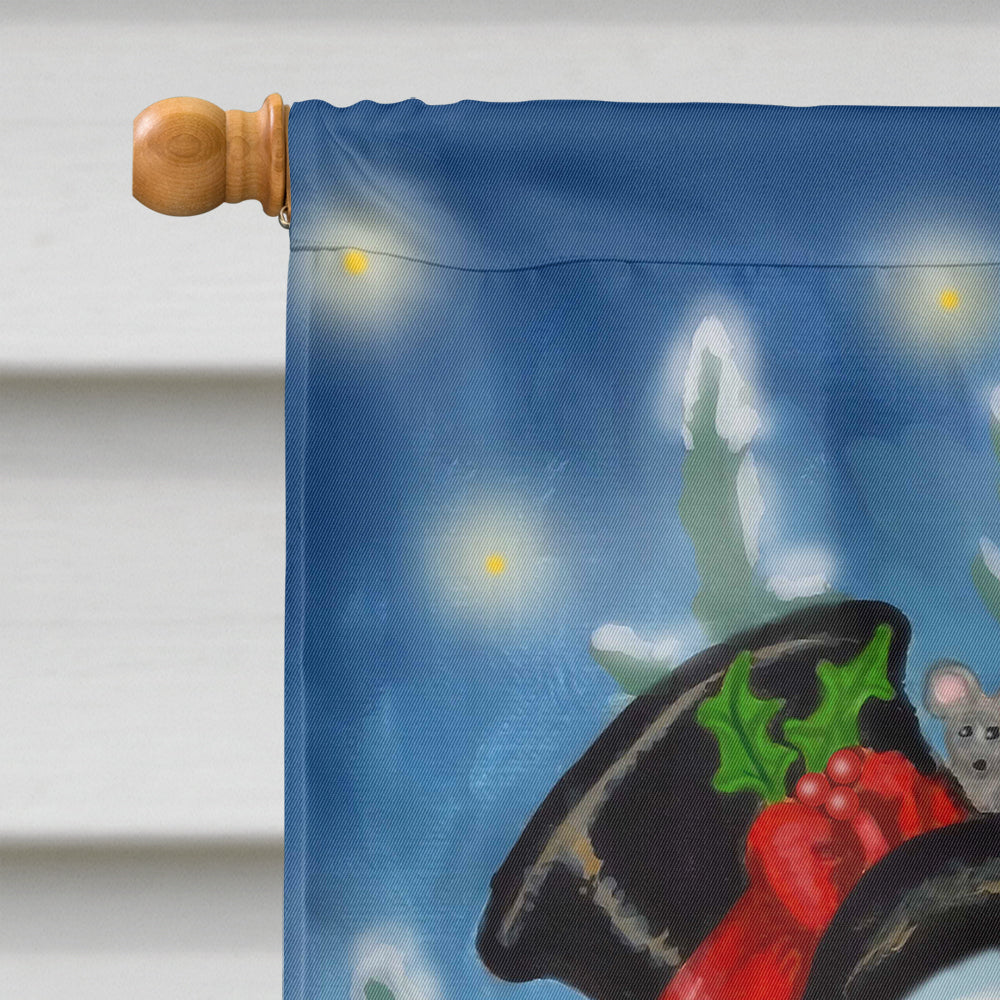 Snowman Ski Party House Flag 28x40 Porch Sleeve Pole Decorative Outside Yard Banner Artwork Wall Hanging, Polyester
