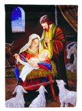 Nativity Silent Night House Flag 28x40 Porch Sleeve Pole Decorative Outside Yard Banner Artwork Wall Hanging, Polyester