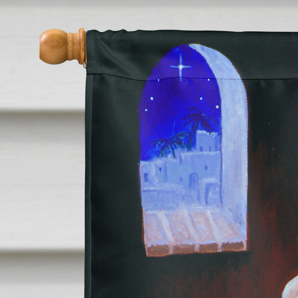 Nativity Silent Night House Flag 28x40 Porch Sleeve Pole Decorative Outside Yard Banner Artwork Wall Hanging, Polyester