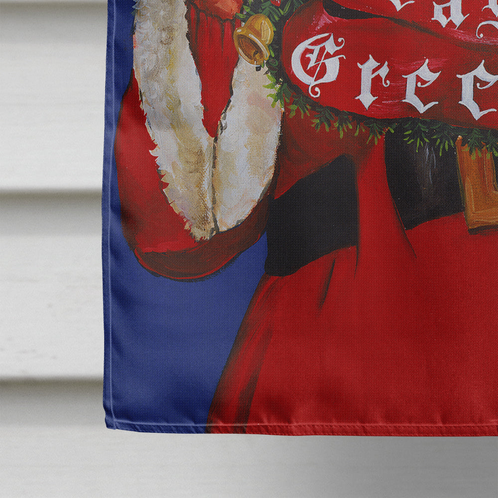 Santa Claus Season's Greetings House Flag 28x40 Porch Sleeve Pole Decorative Outside Yard Banner Artwork Wall Hanging, Polyester