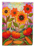 Fall Harvest House Flag 28x40 Porch Sleeve Pole Decorative Outside Yard Banner Artwork Wall Hanging, Polyester