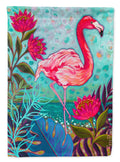 Flamingo Beach House Flag 28x40 Porch Sleeve Pole Decorative Outside Yard Banner Artwork Wall Hanging, Polyester