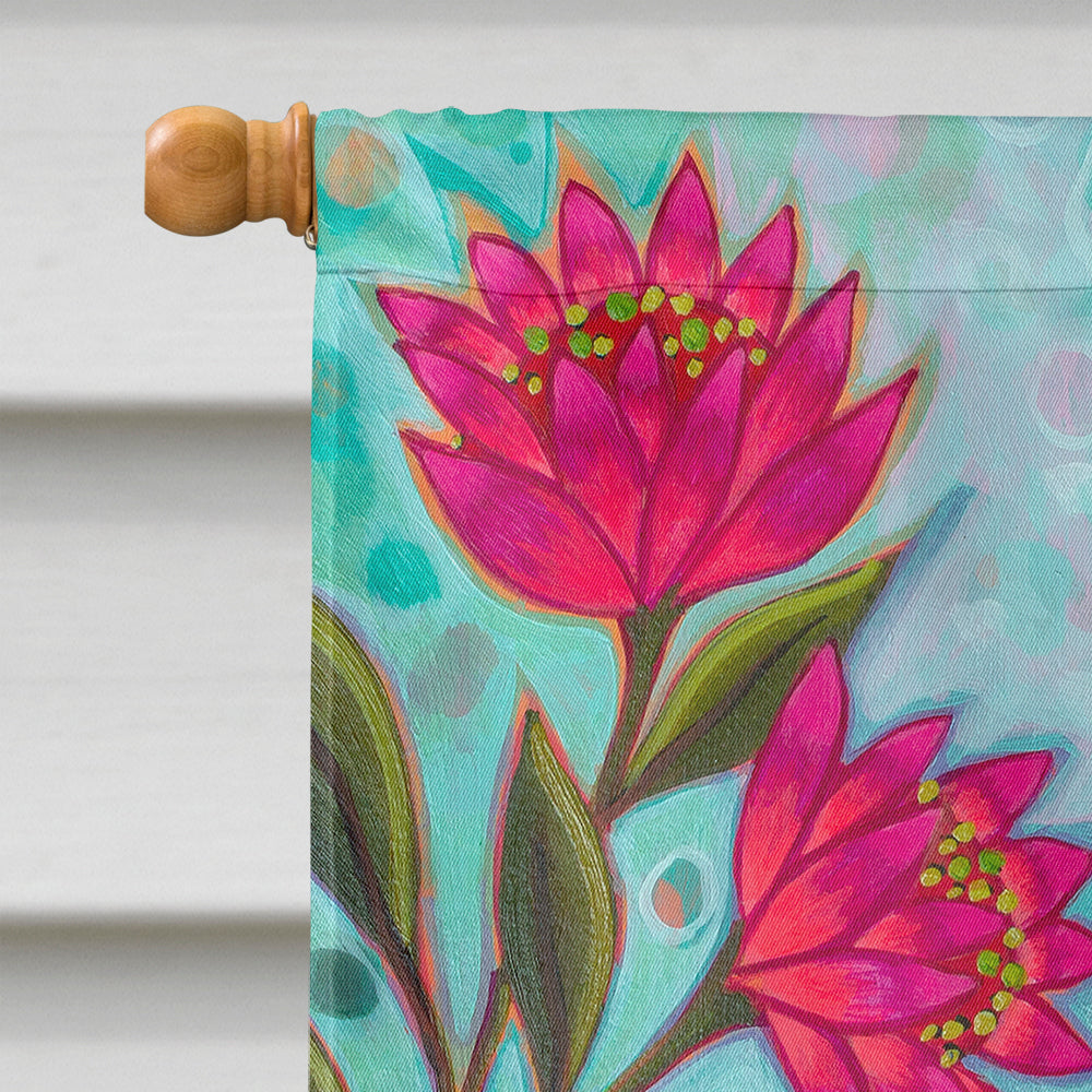 Flamingo Beach House Flag 28x40 Porch Sleeve Pole Decorative Outside Yard Banner Artwork Wall Hanging, Polyester
