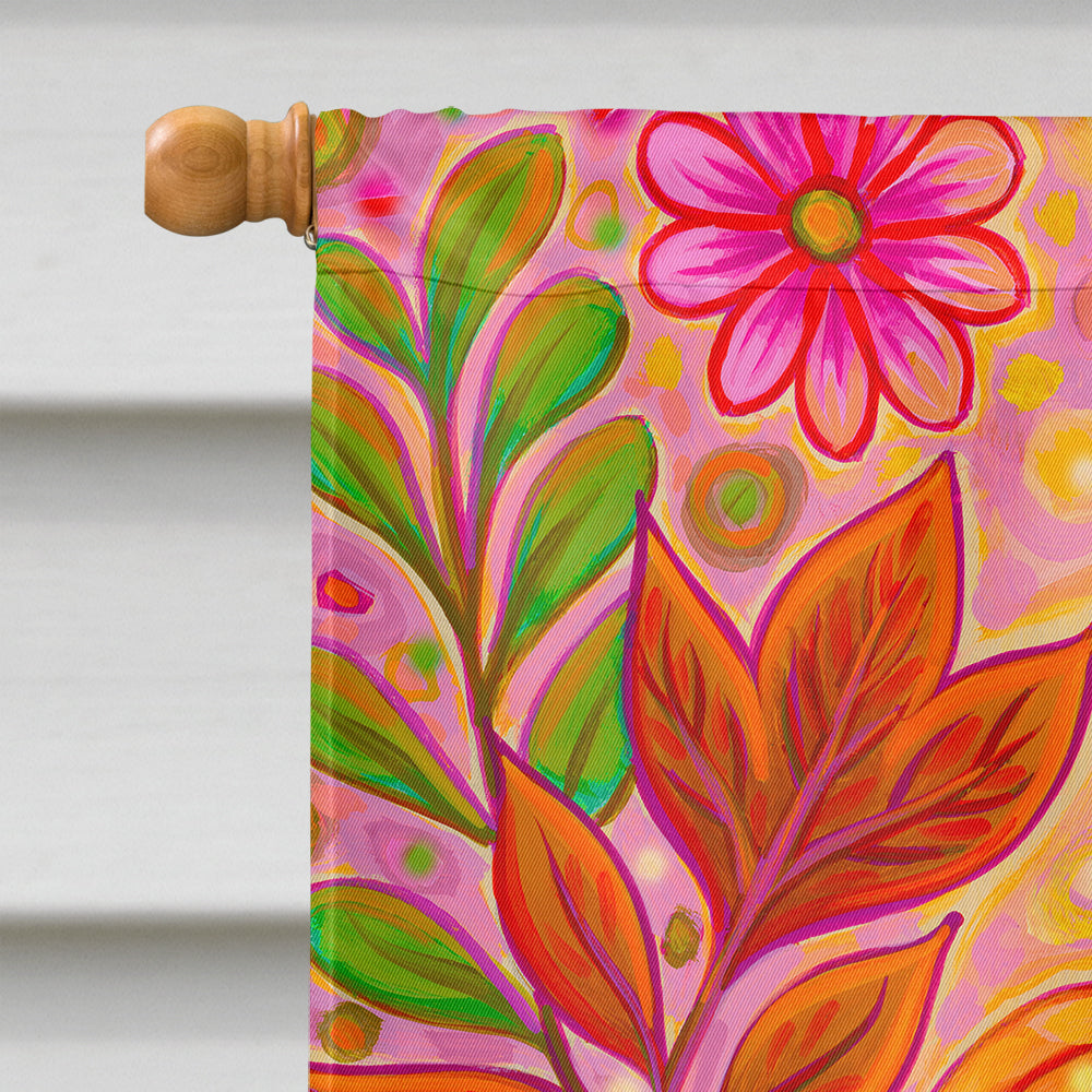 Golden Floral Harvest Fall House Flag 28x40 Porch Sleeve Pole Decorative Outside Yard Banner Artwork Wall Hanging, Polyester
