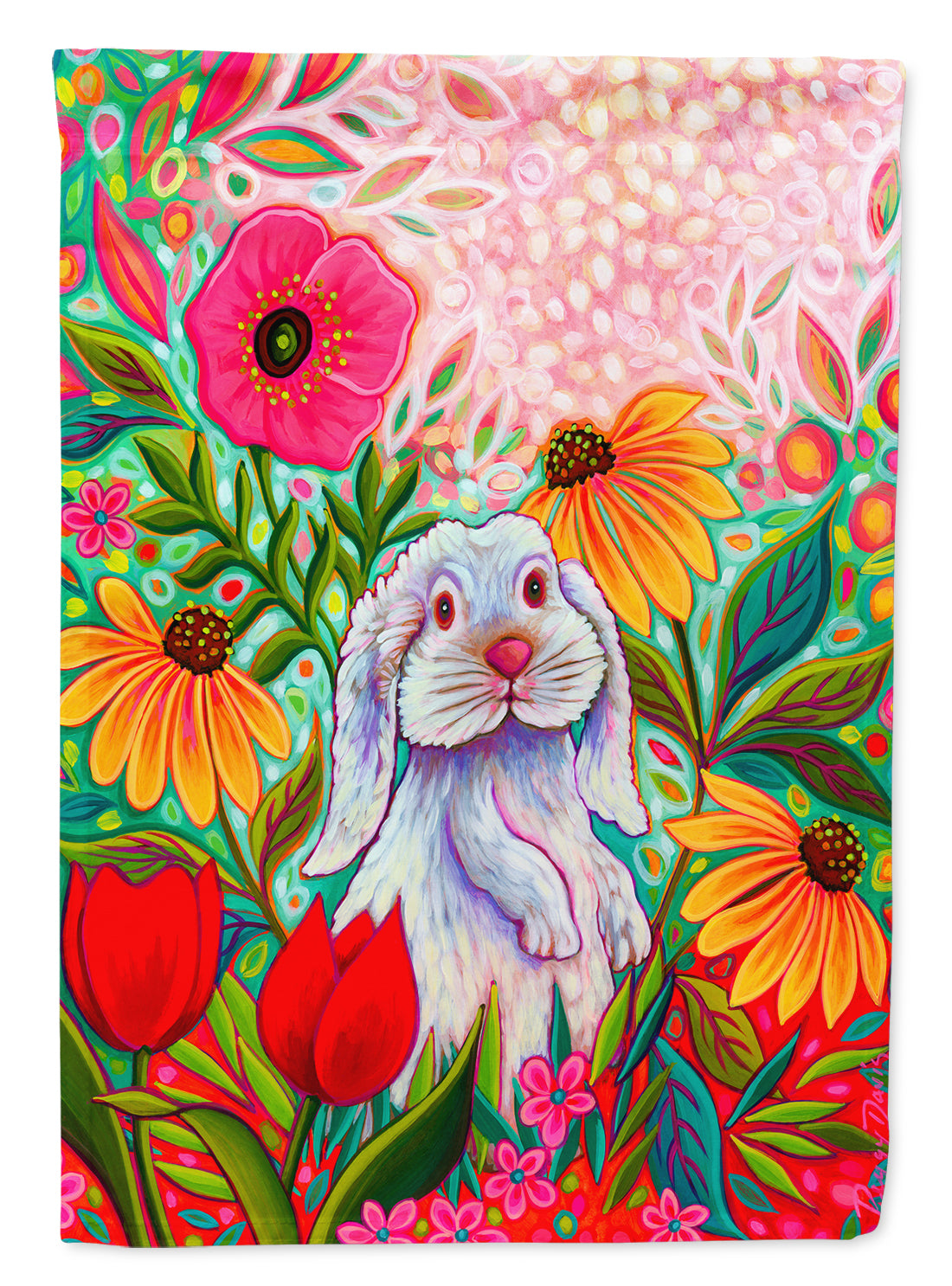 Little Spring Hippity Hop Easter House Flag 28x40 Porch Sleeve Pole Decorative Outside Yard Banner Artwork Wall Hanging, Polyester