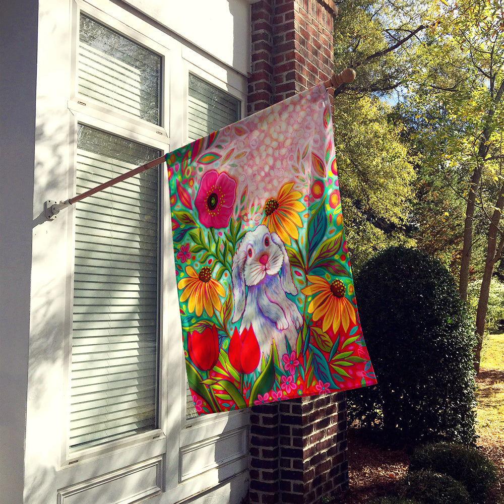 Little Spring Hippity Hop Easter House Flag 28x40 Porch Sleeve Pole Decorative Outside Yard Banner Artwork Wall Hanging, Polyester