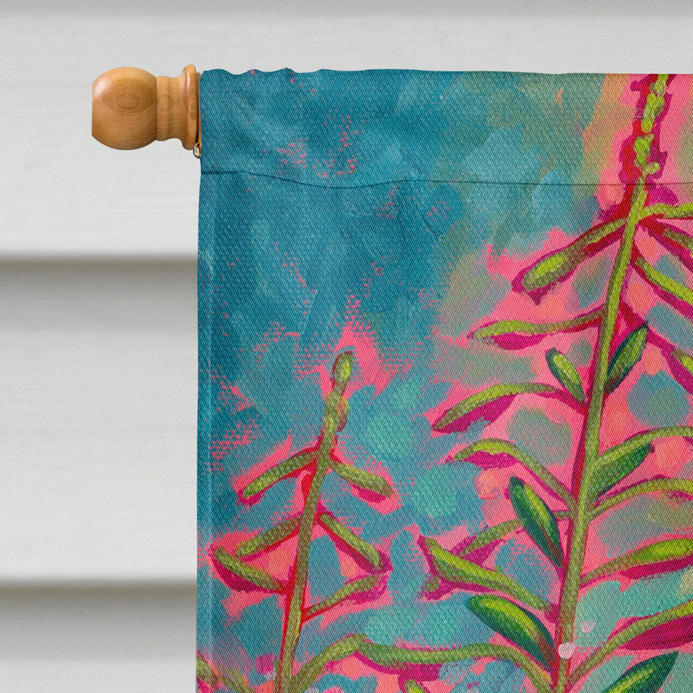 Mon Jardin II Flowers House Flag 28x40 Porch Sleeve Pole Decorative Outside Yard Banner Artwork Wall Hanging, Polyester