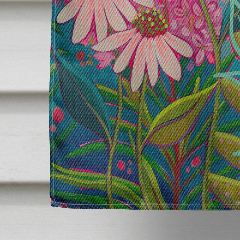 Mon Jardin II Flowers House Flag 28x40 Porch Sleeve Pole Decorative Outside Yard Banner Artwork Wall Hanging, Polyester