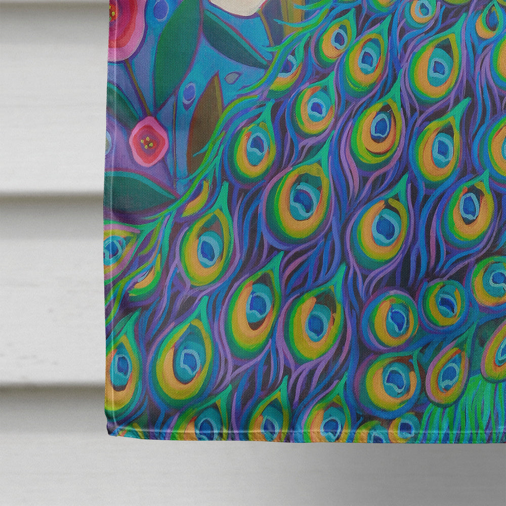 Peacock Portrait House Flag 28x40 Porch Sleeve Pole Decorative Outside Yard Banner Artwork Wall Hanging, Polyester