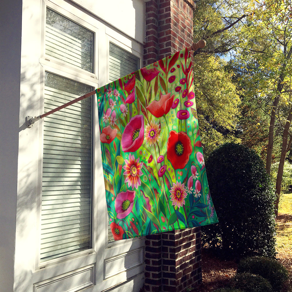 Pink Passion Flowers House Flag 28x40 Porch Sleeve Pole Decorative Outside Yard Banner Artwork Wall Hanging, Polyester