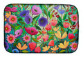Enchanted Garden Flowers Dish Drying Mat Absorbent Dish Drying Mat Pad for Kitchen Counter Dish Drainer Mat for Countertop, 14 x 21", Multicolor