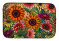 Fall Sunflower Surprise Dish Drying Mat Absorbent Dish Drying Mat Pad for Kitchen Counter Dish Drainer Mat for Countertop, 14 x 21", Multicolor