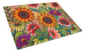 Fall Sunflower Surprise Cutting Board Tempered Glass Kitchen Cutting Surface, Heat Resistant Chopping, Non-Slip Feet, Food Prep & Serving