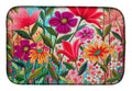 Fanciful Flowers Dish Drying Mat Absorbent Dish Drying Mat Pad for Kitchen Counter Dish Drainer Mat for Countertop, 14 x 21", Multicolor
