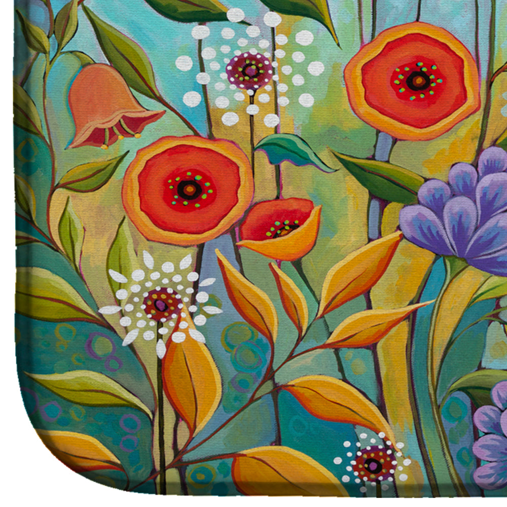 Fresh Air Flowers Dish Drying Mat Absorbent Dish Drying Mat Pad for Kitchen Counter Dish Drainer Mat for Countertop, 14 x 21", Multicolor