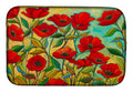 Poppy Garden Flowers Dish Drying Mat Absorbent Dish Drying Mat Pad for Kitchen Counter Dish Drainer Mat for Countertop, 14 x 21", Multicolor
