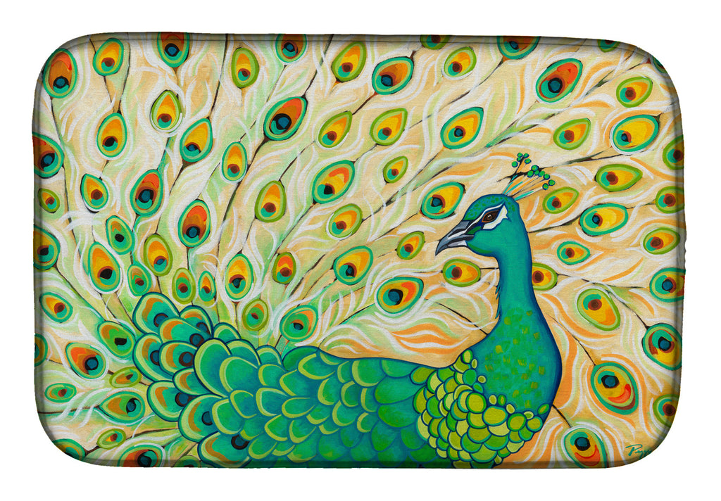 Pretty Pretty Peacock Dish Drying Mat Absorbent Dish Drying Mat Pad for Kitchen Counter Dish Drainer Mat for Countertop, 14 x 21", Multicolor