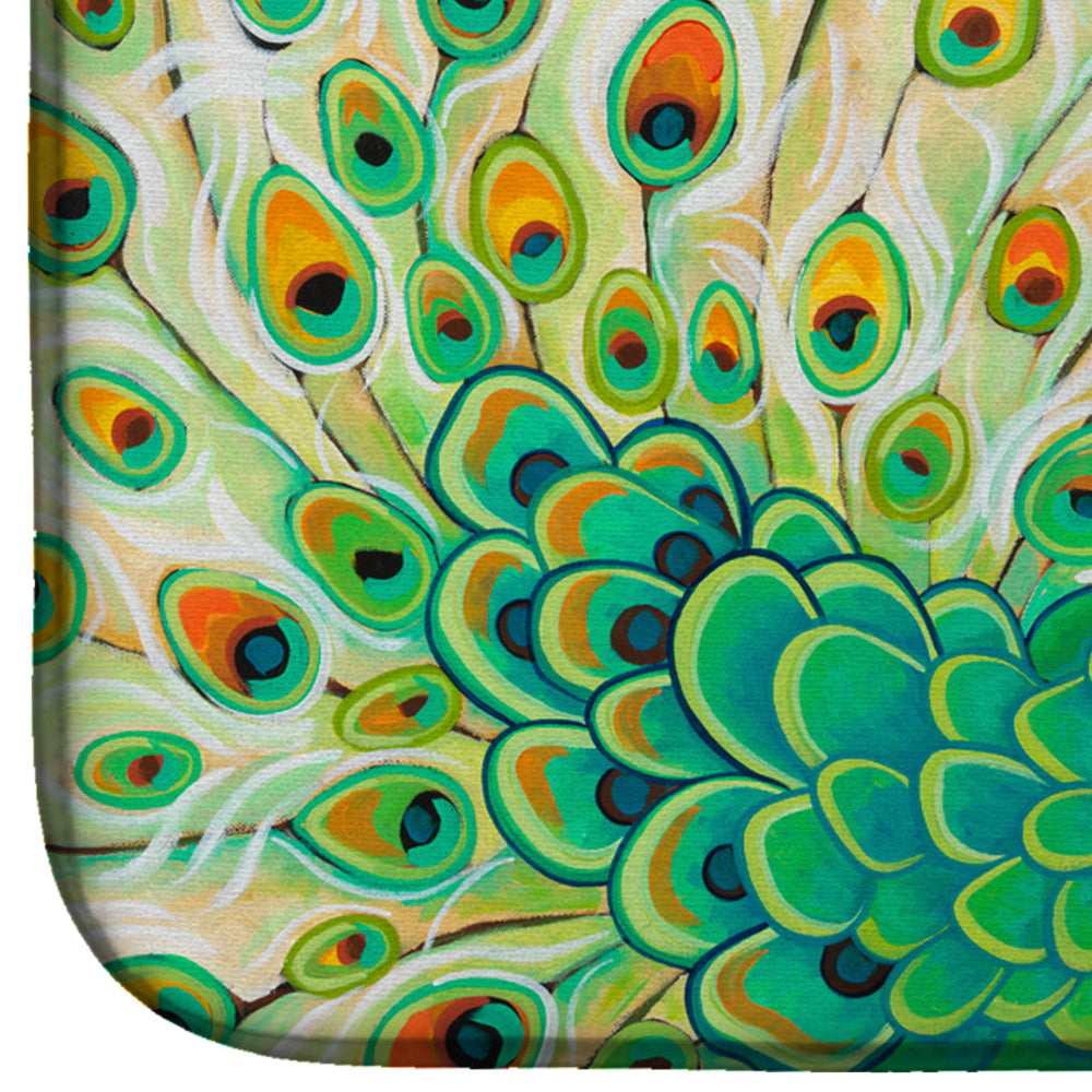 Pretty Pretty Peacock Dish Drying Mat Absorbent Dish Drying Mat Pad for Kitchen Counter Dish Drainer Mat for Countertop, 14 x 21", Multicolor