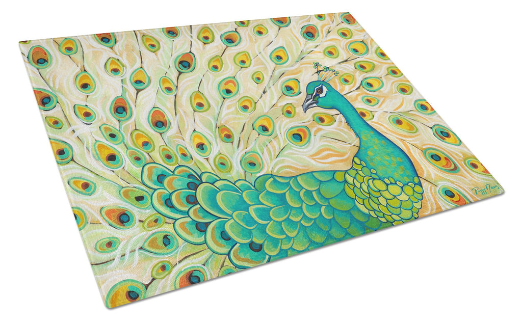 Pretty Pretty Peacock Cutting Board Tempered Glass Kitchen Cutting Surface, Heat Resistant Chopping, Non-Slip Feet, Food Prep & Serving