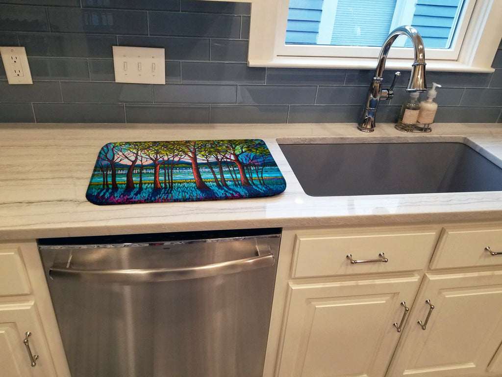 Tanzanite River Dish Drying Mat Absorbent Dish Drying Mat Pad for Kitchen Counter Dish Drainer Mat for Countertop, 14 x 21", Multicolor