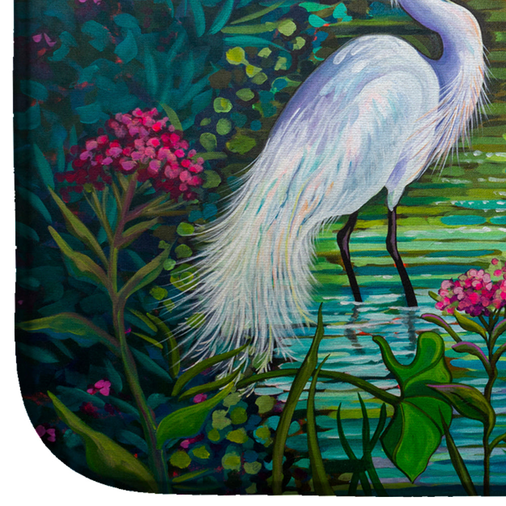Testing the Waters Heron Dish Drying Mat Absorbent Dish Drying Mat Pad for Kitchen Counter Dish Drainer Mat for Countertop, 14 x 21", Multicolor