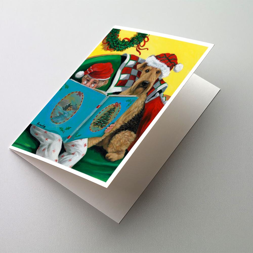 Airedale Storybook Tails Christmas Greeting Cards Pack of 8 Blank Cards with Envelopes Whimsical A7 Size 5x7