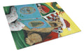 Airedale Storybook Tails Christmas Cutting Board Tempered Glass Kitchen Cutting Surface, Heat Resistant Chopping, Non-Slip Feet, Food Prep & Serving
