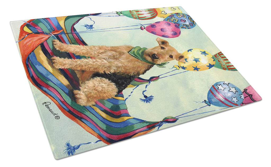 Airedale High Flyer Cutting Board Tempered Glass Kitchen Cutting Surface, Heat Resistant Chopping, Non-Slip Feet, Food Prep & Serving