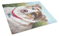 Australian Shepherd Scarlet Cutting Board Tempered Glass Kitchen Cutting Surface, Heat Resistant Chopping, Non-Slip Feet, Food Prep & Serving