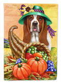 Basset Hound Autumn House Flag 28x40 Porch Sleeve Pole Decorative Outside Yard Banner Artwork Wall Hanging, Polyester