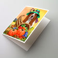 Basset Hound Autumn Greeting Cards Pack of 8 Blank Cards with Envelopes Whimsical A7 Size 5x7