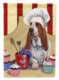 Basset Hound Cupcake Hound House Flag 28x40 Porch Sleeve Pole Decorative Outside Yard Banner Artwork Wall Hanging, Polyester