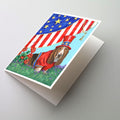Basset Hound USA Greeting Cards Pack of 8 Blank Cards with Envelopes Whimsical A7 Size 5x7