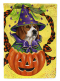 Beagle Halloweenie House Flag 28x40 Porch Sleeve Pole Decorative Outside Yard Banner Artwork Wall Hanging, Polyester