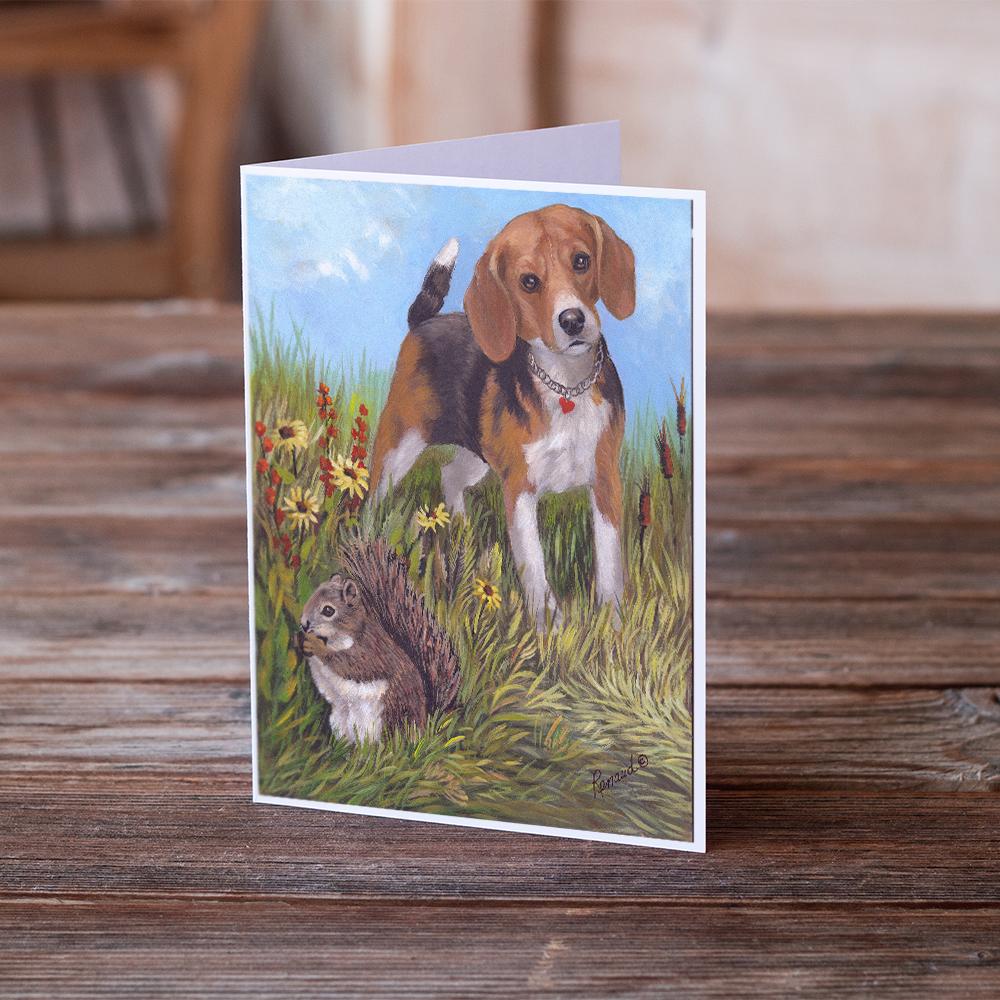 Beagle Hunter Hunted Greeting Cards Pack of 8 Blank Cards with Envelopes Whimsical A7 Size 5x7
